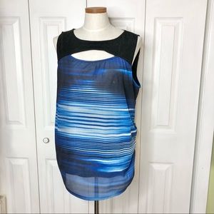 Lane Bryant blue cut out tank, side ruching 18-20W